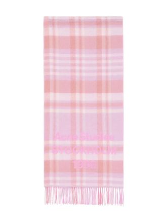 Acne Studios Sciarpa a quadri con frange - Rosa