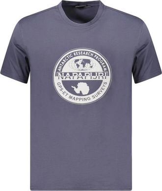 Napapijri Tops, Heren, Blauw, XL, Katoen, Antarctic Research Program T-shirt