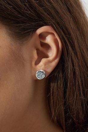 Tory Burch Logo Earrings, Womens, Silver