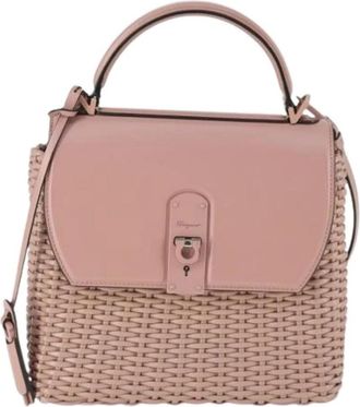 Ferragamo Pre-owned Handbags, female, Pink, Size: ONE SIZE Pre-owned Leather Handbag
