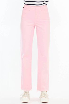 Kancan High Rise True Straight Comfort Jeans In Pink