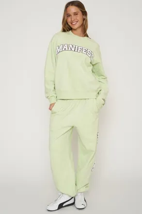 The Mayfair Group Manifest Cotton Blend Fleece Sweatshirt in Sage at Nordstrom, Size Xx-Large