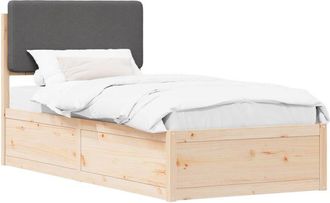 vidaXL Estructura De Cama Con Cabecera Tapizada Gris Oscuro Vidaxl
