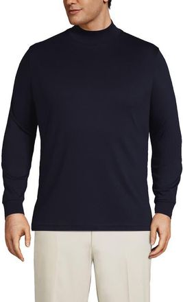 Lands End Cotton Supima Mock Turtleneck in Radiant Navy at Nordstrom, Size Xx-Large