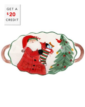 Vietri Vietri Old St. Nick Handled Scalloped Oval Bowl With $24 Credit