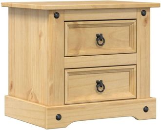 vidaXL Vidaxl - Mesita De Noche Corona Madera Maciza De Pino 53x39x50 Cm