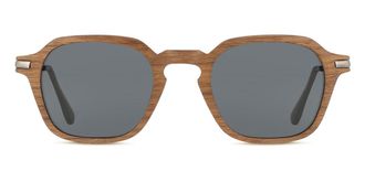 Oh My Woodness! Square Full Rim Wood Mens Prescription Sunglasses Brown Size 48 - Oh My Woodness
