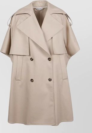 Max Mara cape overlay coat double breasted epaulettes lapels