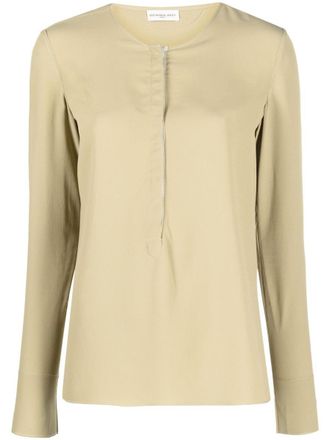 Veronique Leroy Silk-Crepe Tunisian Top