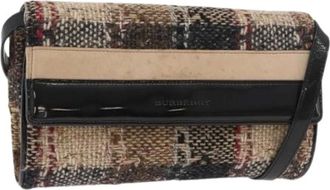 Burberry Pre-owned Cross Body Bags, female, Beige, Size: ONE SIZE Pre-owned Canvas Shoulder Bag