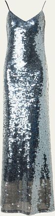 Akris Sequined V-Neck Slip Gown