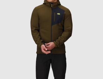 Outdoor Research Vigor Plus Fleece Hoodie In Dark Olive/black