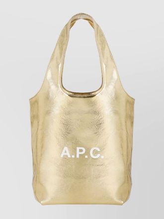 A.P.C. womens metallic finish shopping shoulder bag