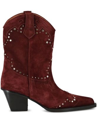 PARIS TEXAS 60mm Janice suede studded boots - Brown