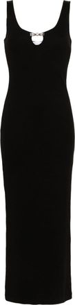 Blumarine bow-detailed maxi dress - women - Cotton/Spandex/Elastane - 40 - Black