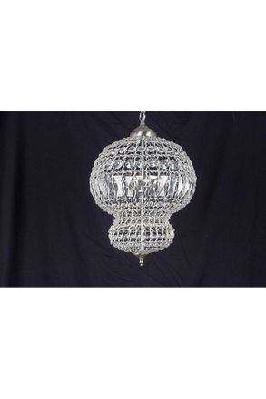 Netlighting Morocco Double Crystal Basket Pendant Ceiling Light in Grey