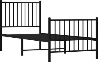 vidaXL Estructura cama sin colchón con estribo metal negro 80x200 cm Vidaxl