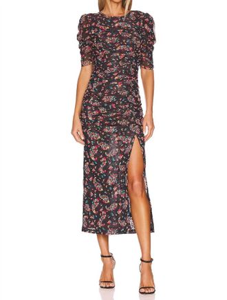 Free People The Briella Midi Dress In Black Combo
