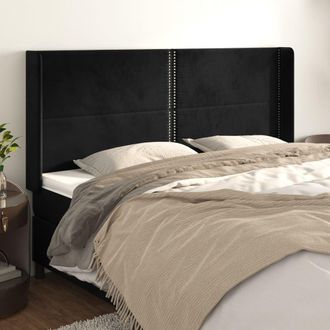 vidaXL Cabecero Con Orejas De Terciopelo Negro 203x16x118/128 Cm Vidaxl
