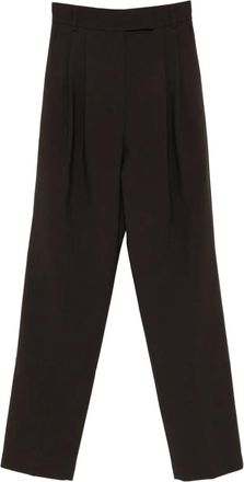Frankie Shop Pantaloni Bea dritti con pieghe - Marrone