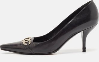 Sergio Rossi Black Leather Pointed Toe Pumps