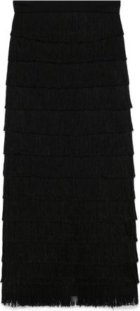 Dorothee Schumacher fringed maxi skirt - women - Polyamide/Acrylic/Viscose/Elastane/Elastane - 4 - Black