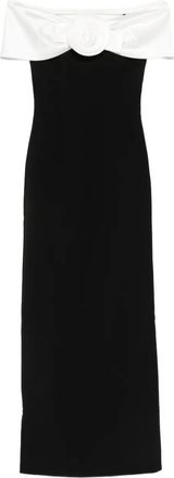 Self Portrait Maxi-jurk met bloemdetail - Zwart