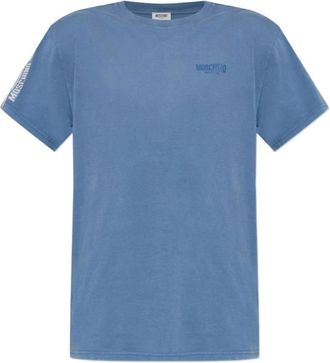 Moschino Silk And Nylon Top - Heren - T-shirts - Blauw - XL - Nylon - Tops