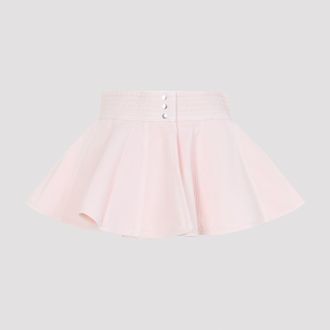 Alaia Peplum Belt Tinted Denim Skirt