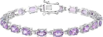 Diamond2Deal 925 Sterling Siilver Amethyst Tennis Bracelet 7.25
