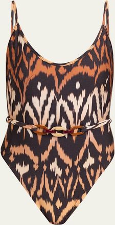 Zimmermann Aster Belted One-Piece Swimsuit