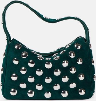 Khaite Elena Small studded suede shoulder bag