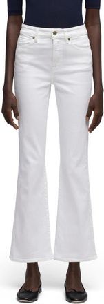 7 For All Mankind Cropped Bootcut Jeans in Pure White at Nordstrom, Size 27