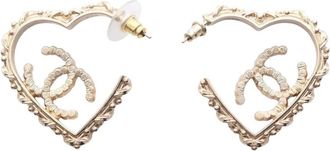 Chanel Orecchini a cerchio CC placcati oro con strass 2025