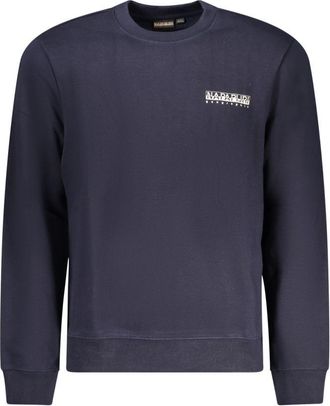 Napapijri Mens Crew Neck Sweatshirt Box Logo Np0a4g70806 - Dark Blue Cotton - Size X-Large
