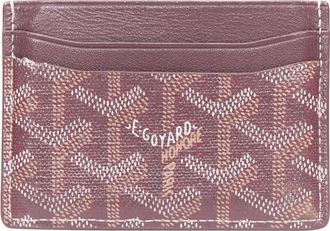 Goyard Goyardine 4-slot red bordeaux white logo card holder