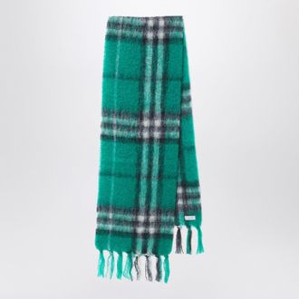 Burberry Sciarpa in lana e mohair check verde