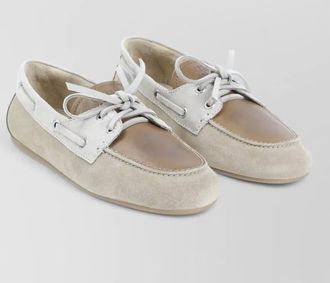 Miu Miu calf leather boat inspired loafers