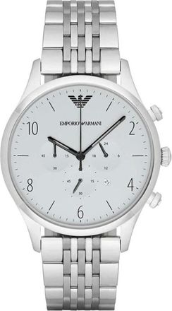 Emporio Armani Accessoires, Heren, Grijs, ONE Size, Klassiek Chronograaf Horloge