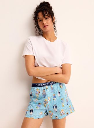 Polo Ralph Lauren Polo Shirt Ralph Lauren - Womens Teddy bears striped poplin pyjama short