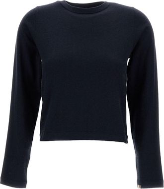 Extreme Cashmere Cropped Cotton-Cashmere Blend Top With Rounded Neckline