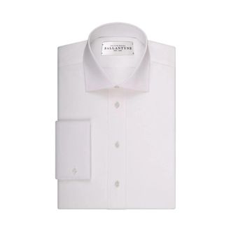 Ballantyne Cotton Dress Shirt - Heren - Zakelijke Overhemden - Wit - L - Katoen - Overhemden
