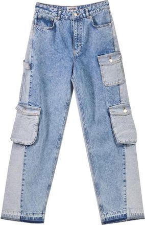 Moschino Cargo Denim Jeans Wide Leg - Dames - Regular Fit Jeans - Blauw - W26 - Denim - Jeans