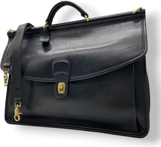 Coach Black Leather Briefcase Shoulder Bag (Pre-Owned)