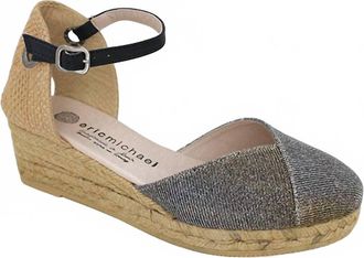 Eric Michael Womens Copa Espadrille In Metal
