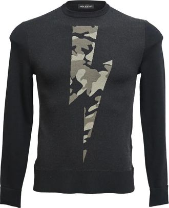 Neil Barrett Maglione con stampa camouflage - Grigio