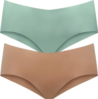 Thirdlove Assorted 2-Pack Zero Edge Invisible Hipsters in Mocha/daydream at Nordstrom, Size X-Large