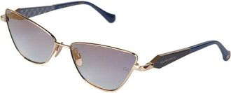 Ana Hickmann Womens Sunglasses Gold-Blue Metal Eyewear - Gold/blue