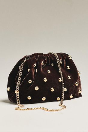Maeve Velvet Studded Clutch