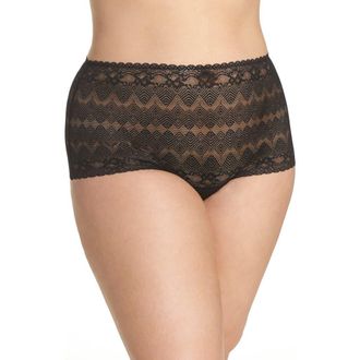 Ashley Graham Lace Thong in Black at Nordstrom, Size 1X